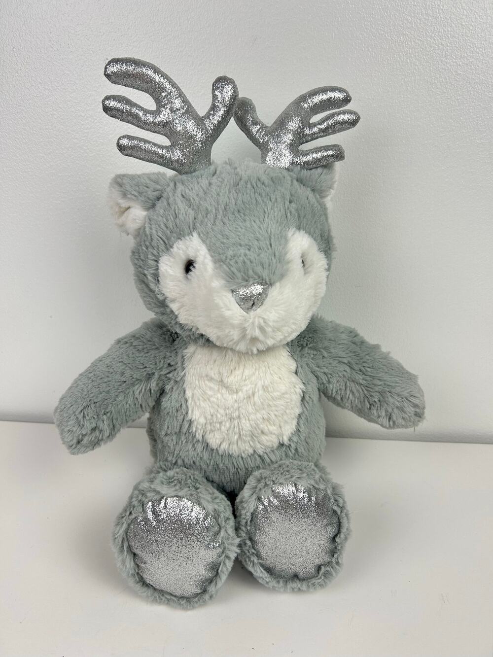 Build A Bear Workshop Merry Metallic Reindeer Gray Sliver Plush Stuffed Animal